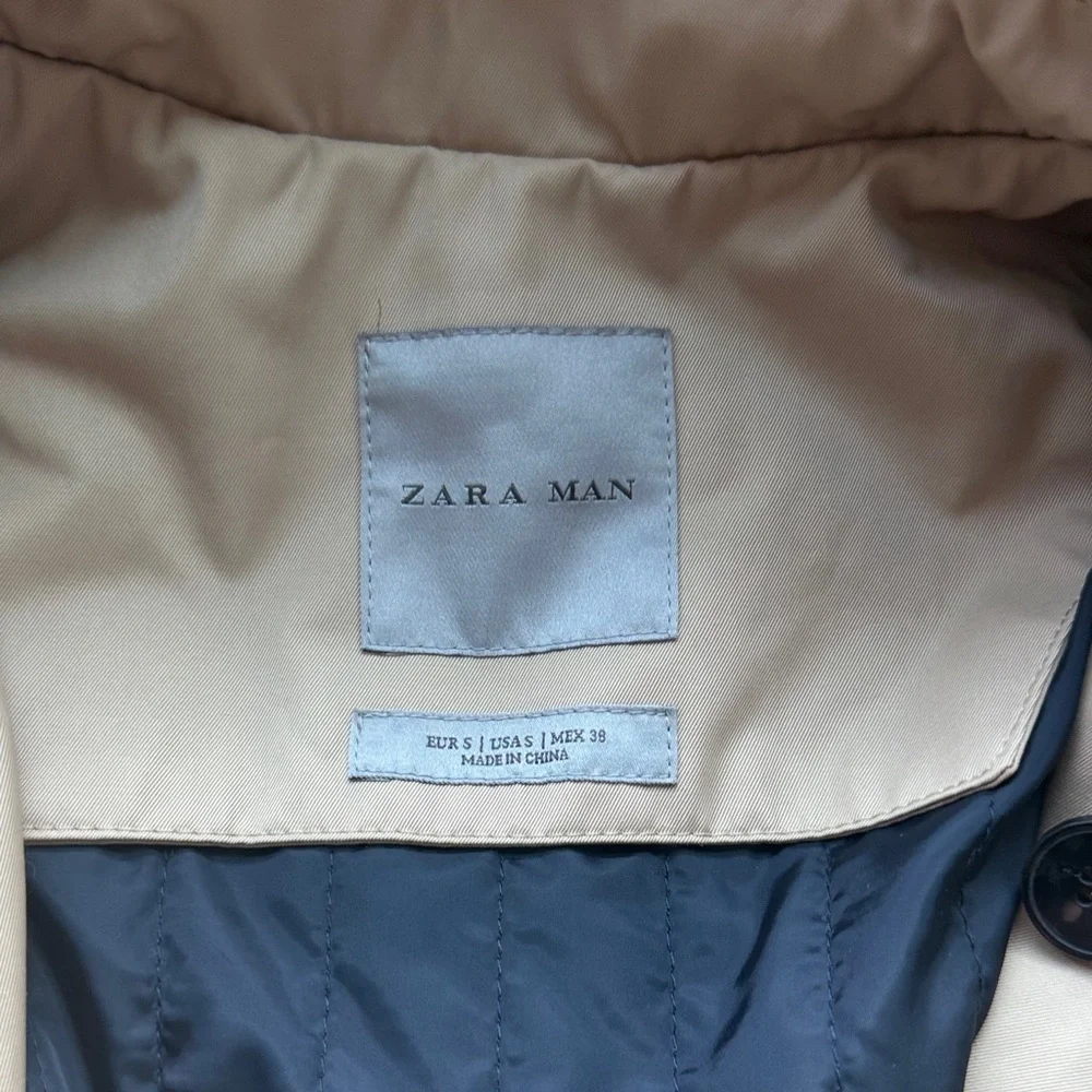 Zara Men’s Beige Waterproof Trench Coat - SMALL - Picture 2 of 2